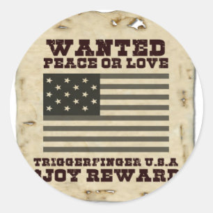 Gezochte vrede ronde sticker