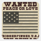 Gezochte vrede vierkante sticker (Voorkant)