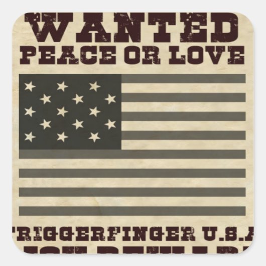 Gezochte vrede vierkante sticker (Voorkant)
