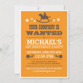 Gezochte Westerne Cowboy Birthday Uitnodiging voor (Voorkant)
