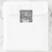 Gezoem voor weven vierkante sticker (Tas)