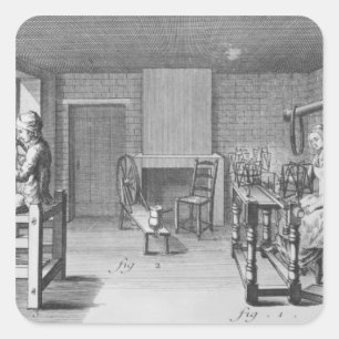 Gezoem voor weven vierkante sticker