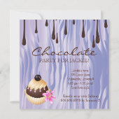 gezoet 16 Chocolade Cupcake Paars Kaart (Achterkant)