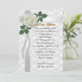 gezoet 16 Ventilator en witte roos Kaart (Staand voorkant)