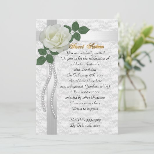 gezoet 16 Ventilator en witte roos Kaart (Staand voorkant)