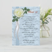 gezoet 16 Ventilator en witte roos Kaart (Staand voorkant)