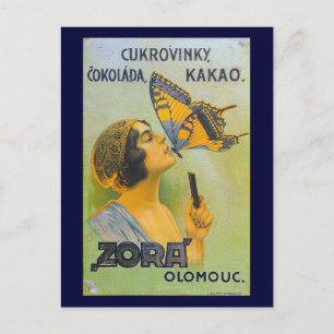 Gezogen door een Vintage van de botervlieschocolad Briefkaart