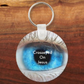 Gezogen op Jezus (blauw) Sleutelhanger (Voorkant)