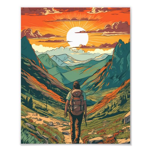 Gezond bergbeklimmen foto afdruk (Voorkant)