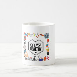 gezond blijven motiverend ontwerp koffiemok