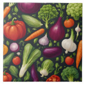 Gezond eten Happy Vegetables Modern Collectie Tegeltje (Voorkant)