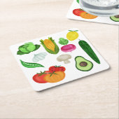 Gezond eten kartonnen onderzetters (Schuin)