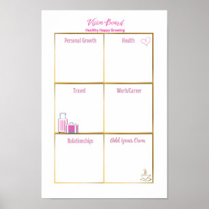 Gezond Happy Inspiring Vision Board Poster