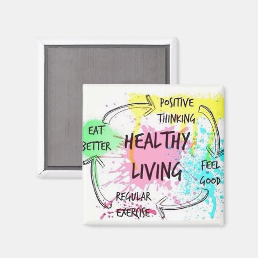 Gezond leven magneet (Voorkant / Achterkant)