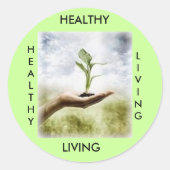 GEZOND, LEVEND, GEZOND... RONDE STICKER (Voorkant)