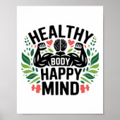 Gezond lichaam Happy Mind Gezonde levensstijl Perf Poster (Voorkant)