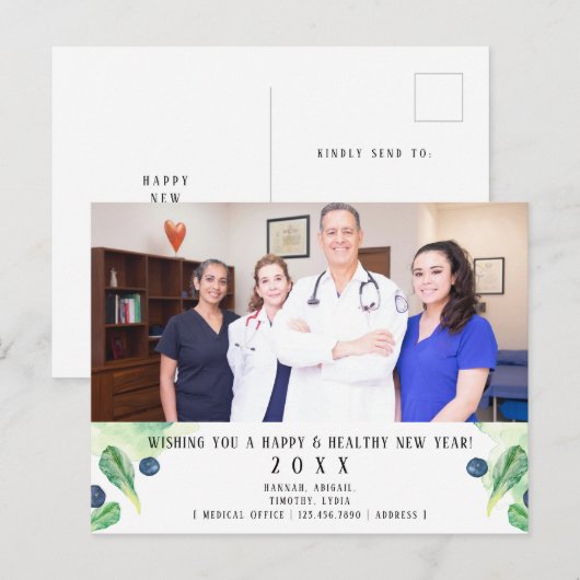 Gezond nieuwjaar briefkaart (Voorkant / Achterkant)