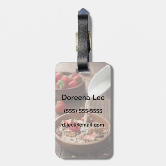 Gezond ontbijt bagagelabel (Achterkant verticaal)