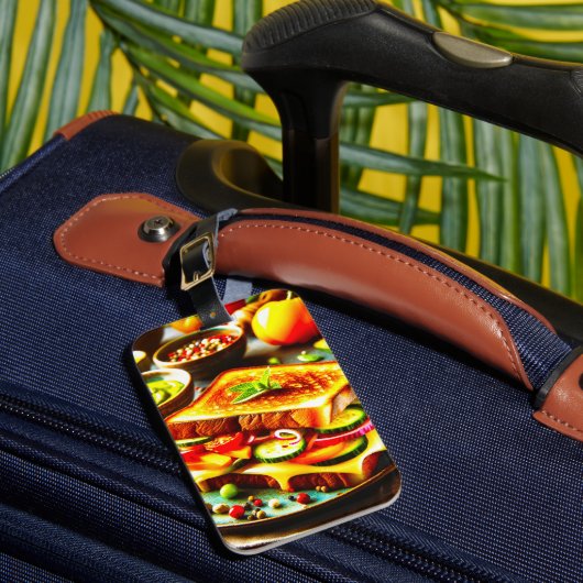 Gezond ontmoet toegeeflijk: een gegrilde kaas geno bagagelabel (Voorkant Insitu 1)