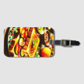 Gezond ontmoet toegeeflijk: een gegrilde kaas geno bagagelabel (Voorkant (horizontaal))