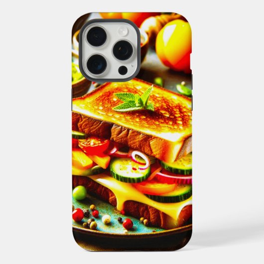 Gezond ontmoet toegeeflijk: een gegrilde kaas geno iPhone hoesje (Achterkant)