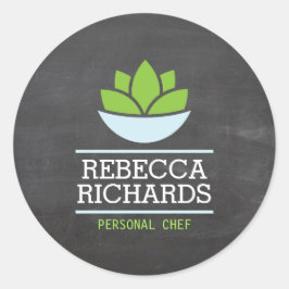 Gezond Salade Groenten Catering Logo Krijtbord Ronde Sticker