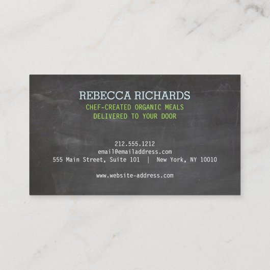 Gezond Salade Groenten Catering Logo Krijtbord Visitekaartje (Achterkant)