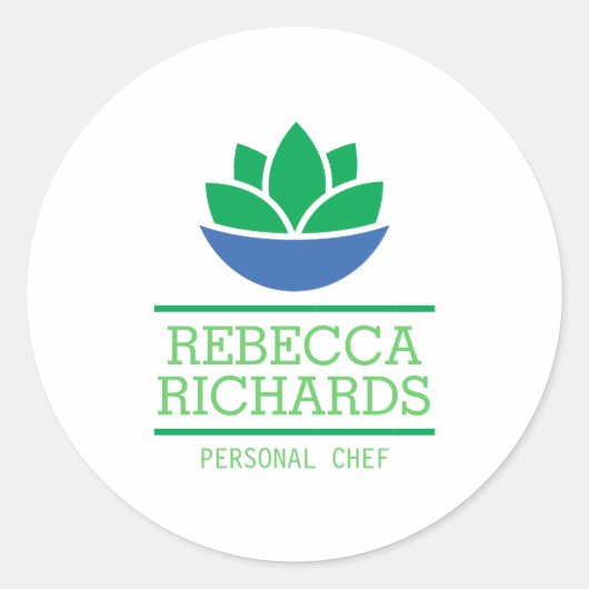 Gezond Salade Groenten Catering Logo Ronde Sticker (Voorkant)