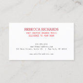 Gezond Salade Groenten Catering Logo Rood Visitekaartje (Achterkant)