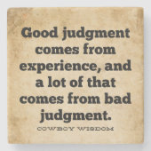 gezond verstand | Cowboy Wijsheid | Zuidelijke not Stenen Onderzetter (Voorkant)
