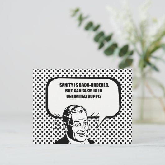 GEZOND VERSTAND IS ACHTERAF BESTELD, MAAR SARCASME BRIEFKAART (Staand voorkant)