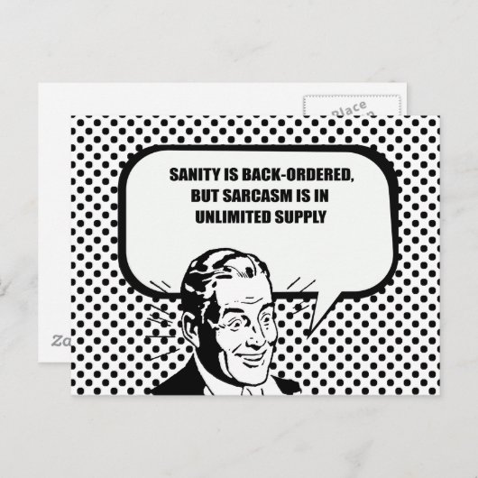 GEZOND VERSTAND IS ACHTERAF BESTELD, MAAR SARCASME BRIEFKAART (Voorkant / Achterkant)