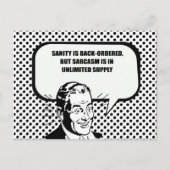 GEZOND VERSTAND IS ACHTERAF BESTELD, MAAR SARCASME BRIEFKAART (Voorkant)