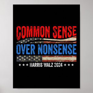 Gezond verstand over onzin Harris Waltz Democraat Poster