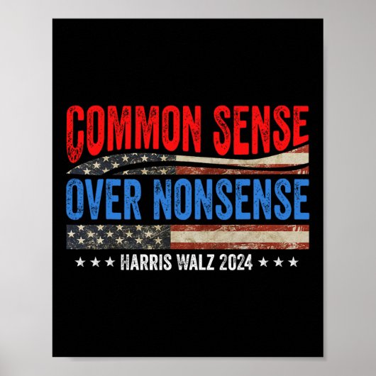 Gezond verstand over onzin Harris Waltz Democraat  Poster (Voorkant)