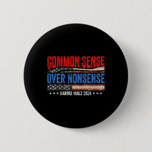 Gezond verstand over onzin Harris Waltz Democraat Ronde Button 5,7 Cm