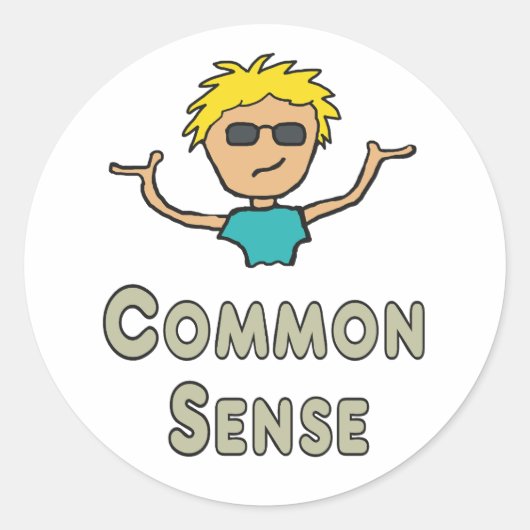Gezond Verstand Ronde Sticker (Voorkant)