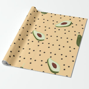Gezond voedsel. Naadloos avocado-patroon, avocado Cadeaupapier