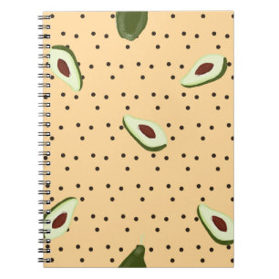 Gezond voedsel. Naadloos avocado-patroon, avocado Notitieboek
