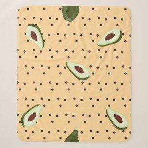 Gezond voedsel. Naadloos avocado-patroon, avocado Sherpa Deken