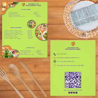 Gezond Voedselmenu en Prijslijst Veganistisch Rest Flyer
