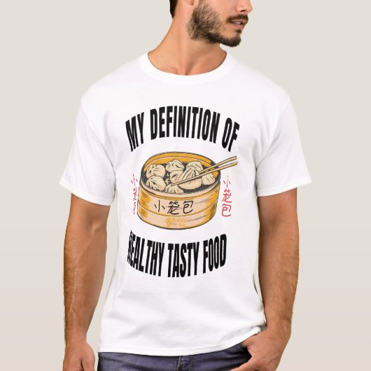 Gezond Yummy Xiaolongbao Mannen Wit T-shirt (Voorkant)