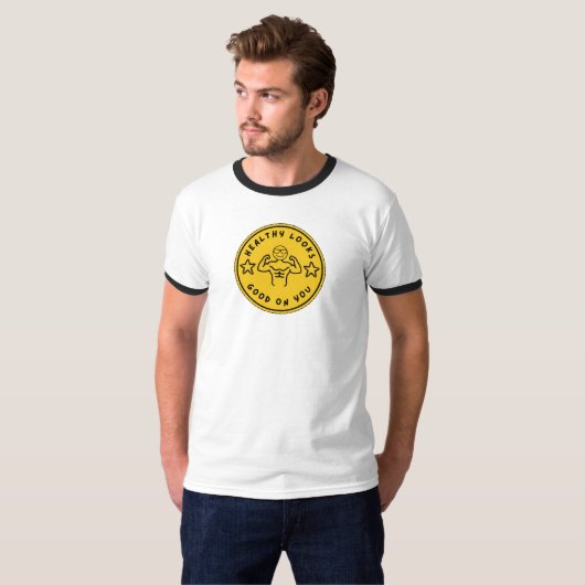 Gezond ziet er goed uit | Spier Man grafisch T-shi T-shirt (Voorkant volledig)