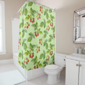 Gezonde bessen: Framboos naadloze achtergrond. Douchegordijn (In situ)