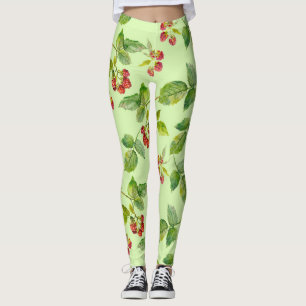 Gezonde bessen: Framboos naadloze achtergrond. Leggings