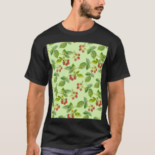 Gezonde bessen: Framboos naadloze achtergrond. T-shirt