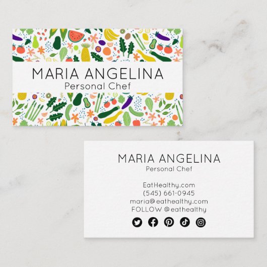 Gezonde Chef Nutritionist Modern Veggies Visitekaartje (Voorkant / Achterkant)