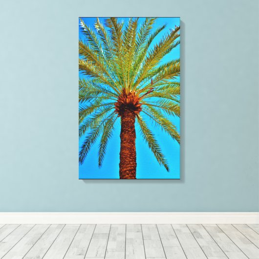 gezonde datumboom canvas afdruk (Insitu (Houten vloer))