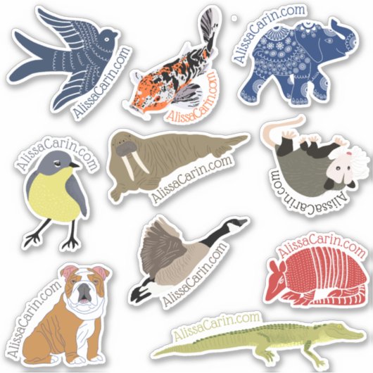 Gezonde dieren gepersonaliseerde "Die Cut"-sticker Sticker (Voorkant)