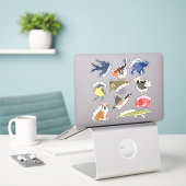 Gezonde dieren gepersonaliseerde "Die Cut"-sticker Sticker (Laptop op bureau)